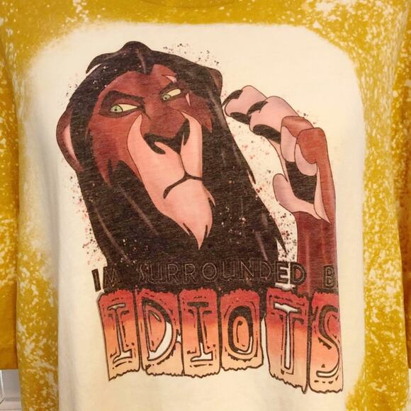 Lion King Disney Bleach Dye Handmade Graphic Tee - Picture 5 of 5